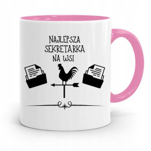 Kubek Różowy Prezent Dla Sekretarki Najlepsza