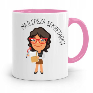 Kubek Różowy Prezent Dla Sekretarki Najlepsza