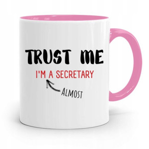Kubek Różowy Prezent Dla Sekretarki Trust Me