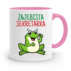 Kubek Różowy Prezent Dla Sekretarki Żajebista