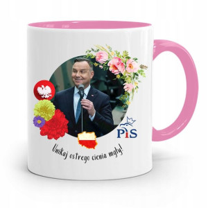 Kubek Różowy Prezydenta Andrzej Duda Pis