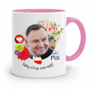 Kubek Różowy Prezydenta Andrzej Duda Pis
