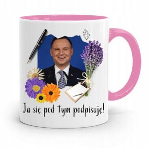 Kubek Różowy Prezydenta Andrzej Duda Pis