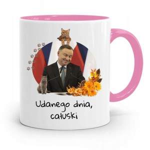 Kubek Różowy Prezydenta Andrzej Duda Pis