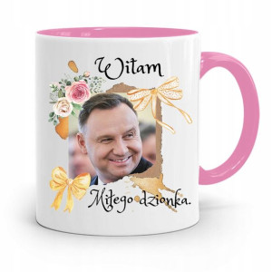 Kubek Różowy Prezydenta Andrzej Duda Pis