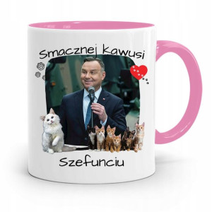 Kubek Różowy Prezydenta Andrzej Duda Pis