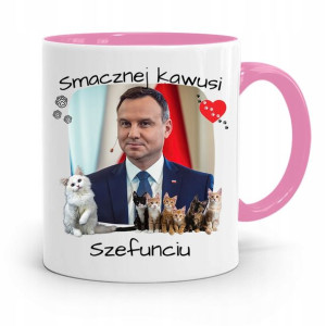 Kubek Różowy Prezydenta Andrzej Duda Pis