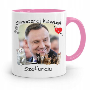 Kubek Różowy Prezydenta Andrzej Duda Pis