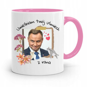 Kubek Różowy Prezydenta Andrzej Duda Pis