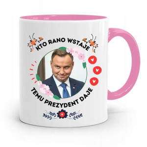 Kubek Różowy Prezydenta Andrzej Duda Pis