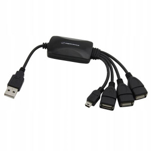 Hub Rozdzielacz Usb 2.0 Hub 3 Porty + 1 Port Mini