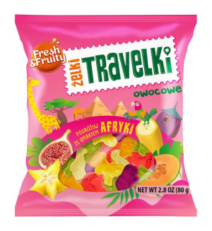 Żelki Travelki smaki Afryki Fresh&Friuty Wawel 80g
