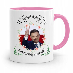 Kubek Różowy Prezydenta Andrzej Duda Pis
