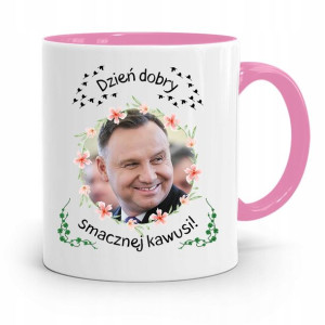 Kubek Różowy Prezydenta Andrzej Duda Pis