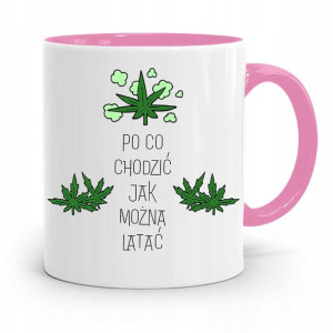 Kubek Różowy Śmieszny Zabawny Po Co Chodzić