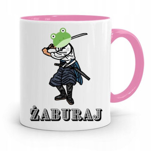 Kubek Różowy Śmieszny Zabawny Żaburaj Samuraj