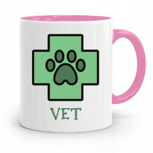 Kubek Różowy Weterynarza Veterinarian Prezent