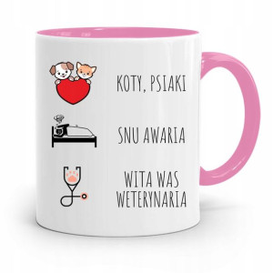 Kubek Różowy Weterynarza Wita Was Weterynaria