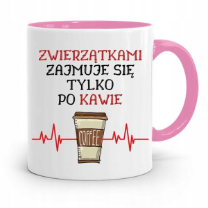 Kubek Różowy Weterynarza Zajmuje Się Po Kawie
