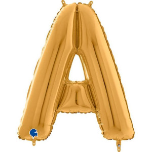 Balon foliowy Litera A, 66cm, Złota