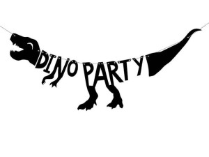 Baner papierowy Dinozaury, Dino Party, 20x90 cm