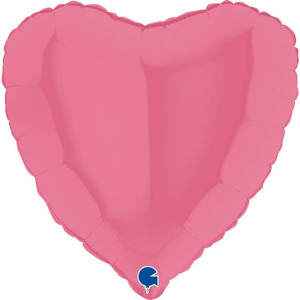 Balon Foliowy - Pastelowy Różowy, guma balonowa Serce 46 cm, Grabo