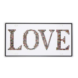 Tabliczka dekoracyjna metalowa LOVE 2