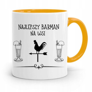 Kubek Żółty Dla Barmana Najlepszy Na Wsi Prezent