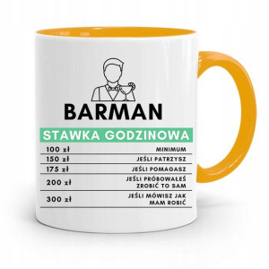 Kubek Żółty Dla Barmana Stawka Godzinowa Prezent