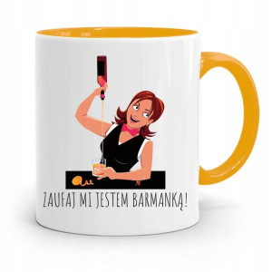 Kubek Żółty Dla Barmana Zaufaj Mi Jestem Barmanką