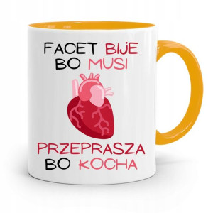 Kubek Żółty Dla Chłopaka Facet Przeprasza Bo Kocha