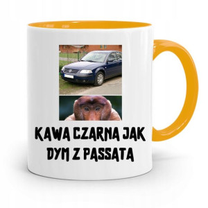 Kubek Żółty Dla Chłopaka Kawa Czarna Jak Dym