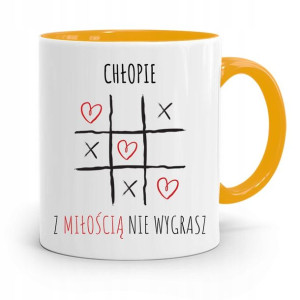 Kubek Żółty Dla Chłopaka Z Miłością Nie Wygrasz