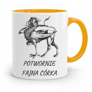 Kubek Żółty Dla Córki Potwornie Fajna Córka