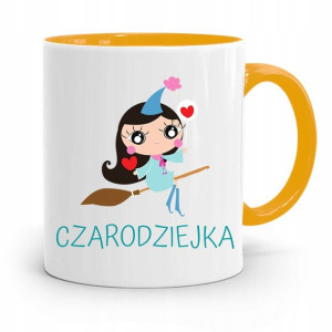 Kubek Żółty Dla Dzieci Córki Czarodziejka +imię