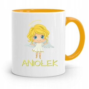 Kubek Żółty Dla Dzieci Mały Aniołek +imię
