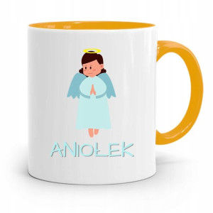 Kubek Żółty Dla Dzieci Mały Aniołek +imię
