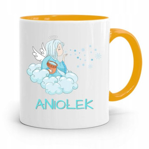 Kubek Żółty Dla Dzieci Mały Aniołek +imię