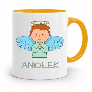 Kubek Żółty Dla Dzieci Mały Aniołek +imię