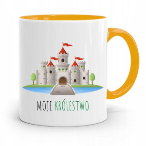 Kubek Żółty Dla Dzieci Moje Królestwo +imię