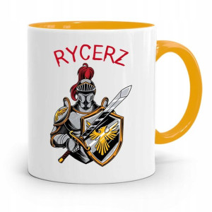 Kubek Żółty Dla Dzieci Syna Mały Rycerz +imię