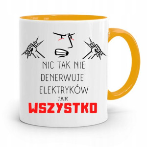 Kubek Żółty Dla Elektryka Wszystko Denerwuje