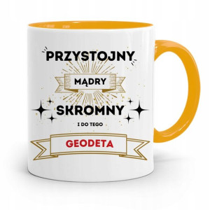 Kubek Żółty Dla Geodety Przystojny I Skromny
