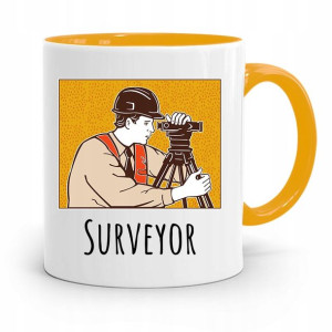 Kubek Żółty Dla Geodety Super Surveyor Prezent