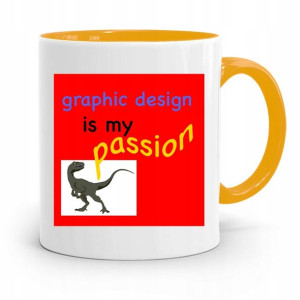 Kubek Żółty Dla Grafika Graphic Is My Passion