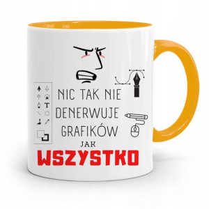 Kubek Żółty Dla Grafika Nic Tak Nie Denerwuje
