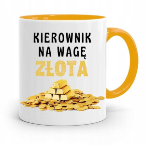 Kubek Żółty Dla Kierownika Kierownik Na Wagę Złota
