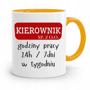 Kubek Żółty Dla Kierownika Kierownik Sp. Z .o.o