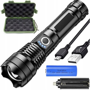 Latarka Taktyczna Survivalowa Led Mocna + Etui