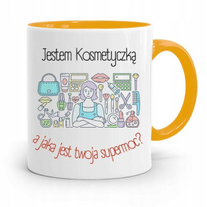 Kubek Żółty Dla Kosmetyczki Jestem Kosmetyczką